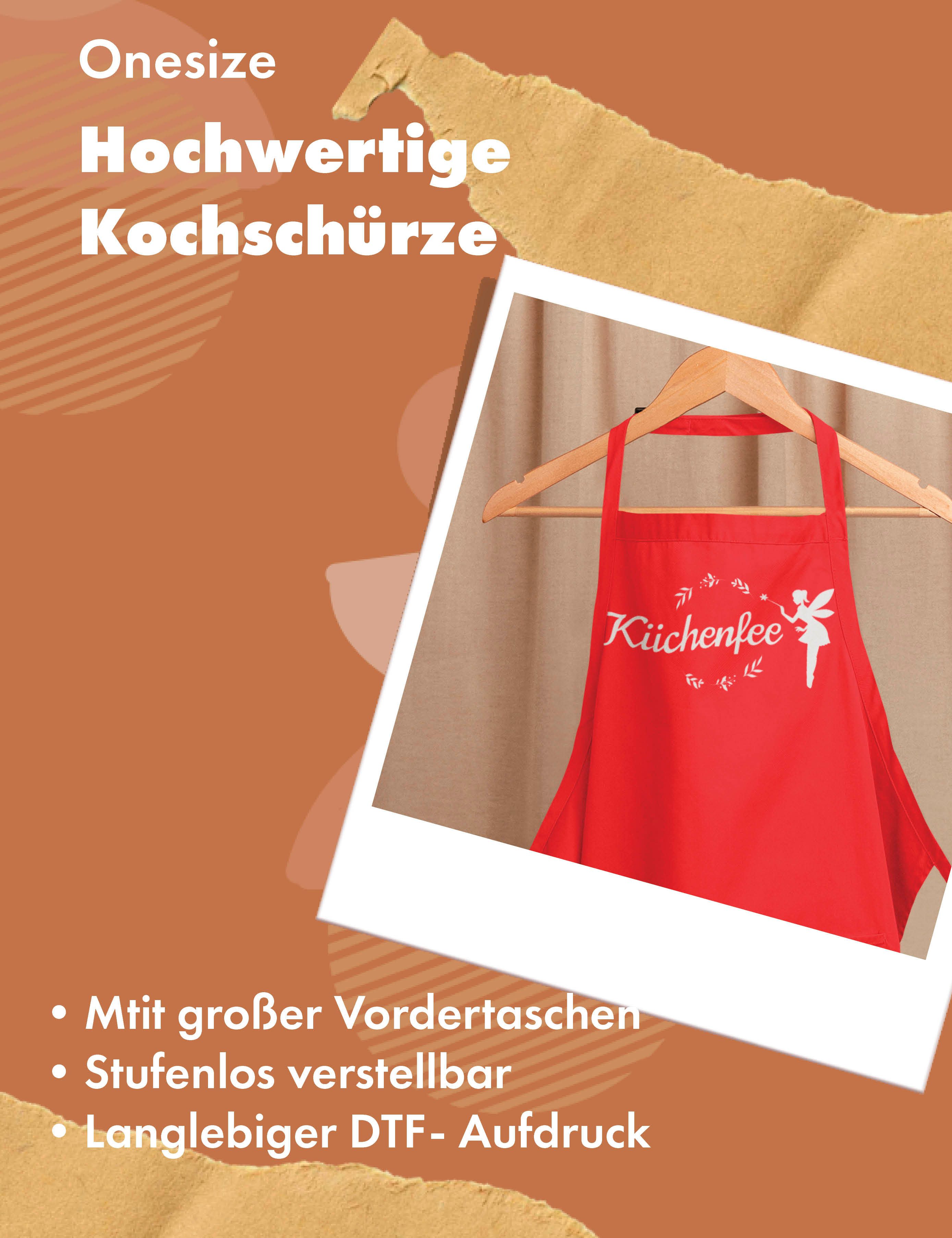 Youth Designz Grillschürze Damen Schürze KÜCHENFEE Print Kochschürze Statement Geschenk Frauen, mit lustigem Spruch & Logo Aufdruck