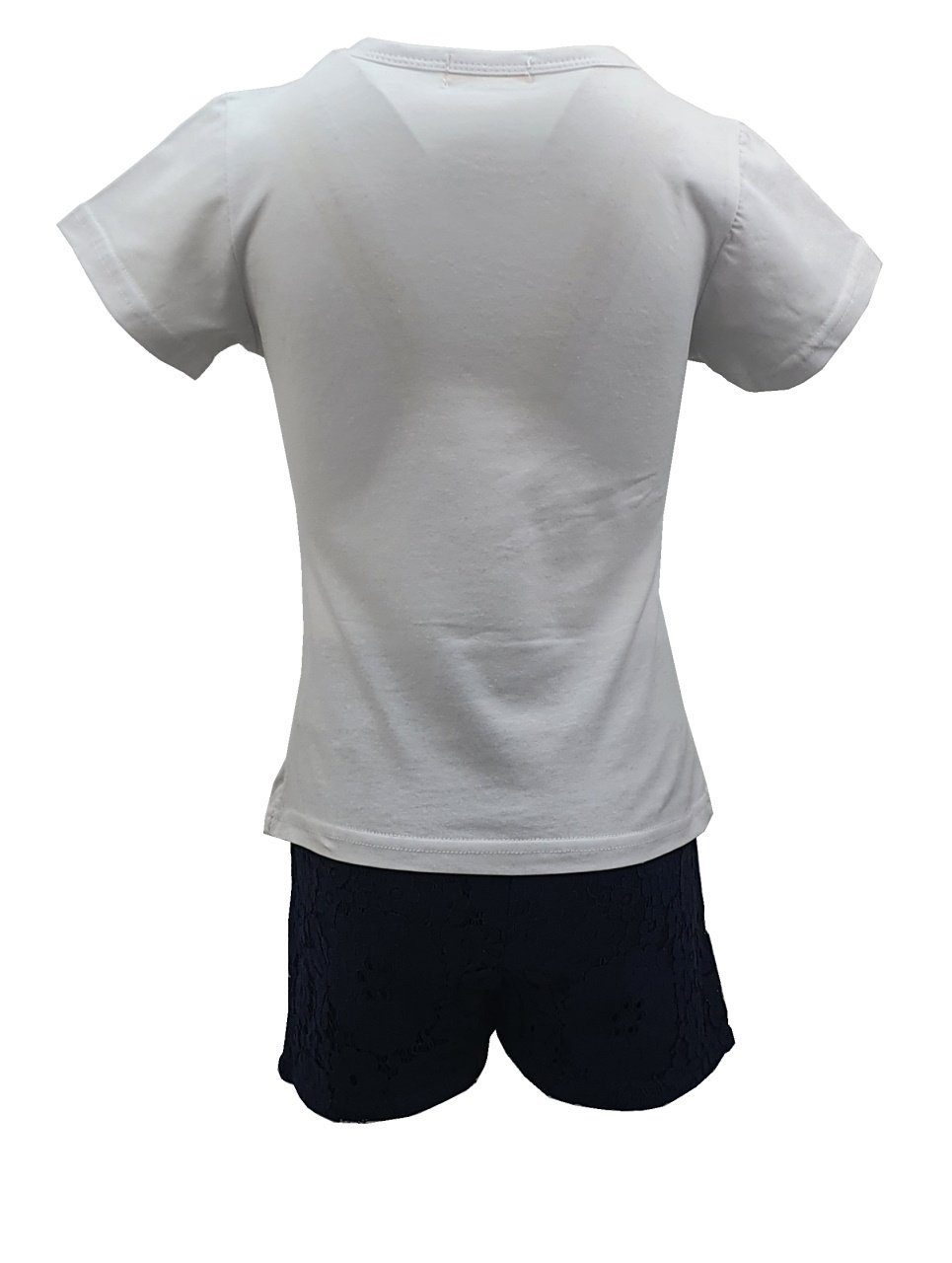 Girls + + (T-Shirt Shorts Set, Shorts) & MS241 Shorts, Sommer Weiß-Blau T-Shirt Fashion T-Shirt