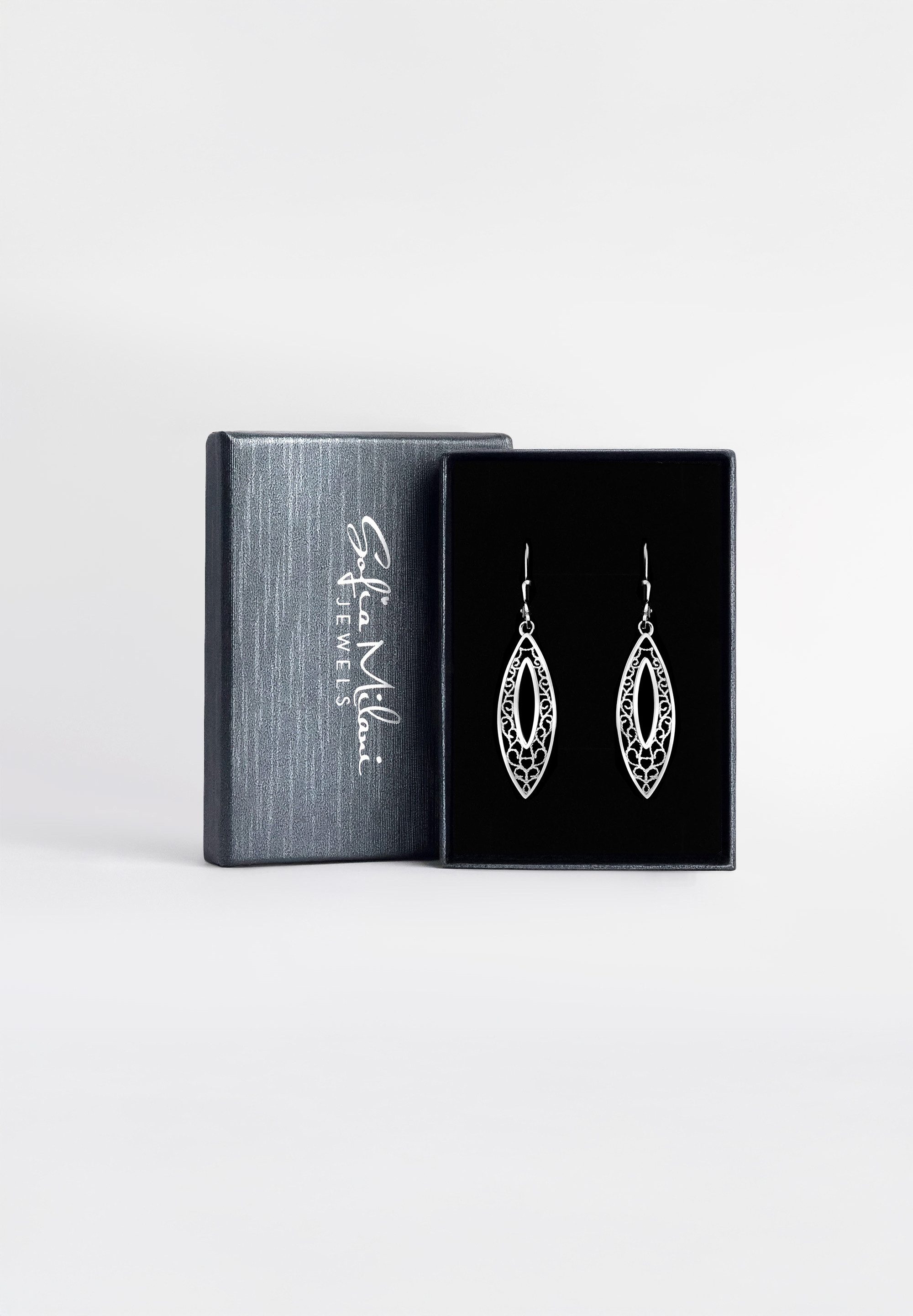 Sofia Milani Paar Ohrhänger Ovales Ornament, 925 Silber Damen Schmuck - E2072