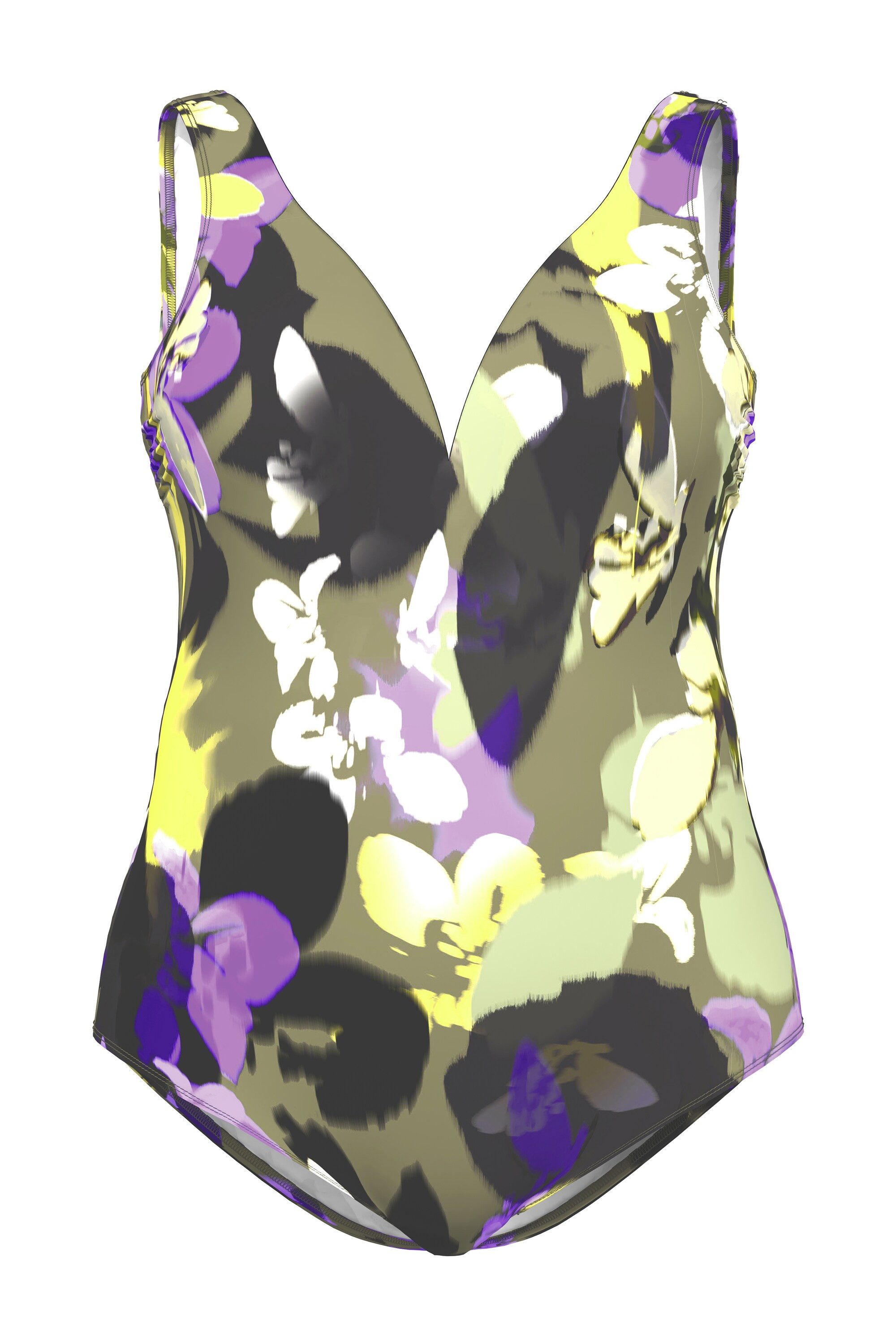 Ulla Popken Badeanzug Badeanzug Blüten Softcups V-Ausschnitt recycelt günstig online kaufen