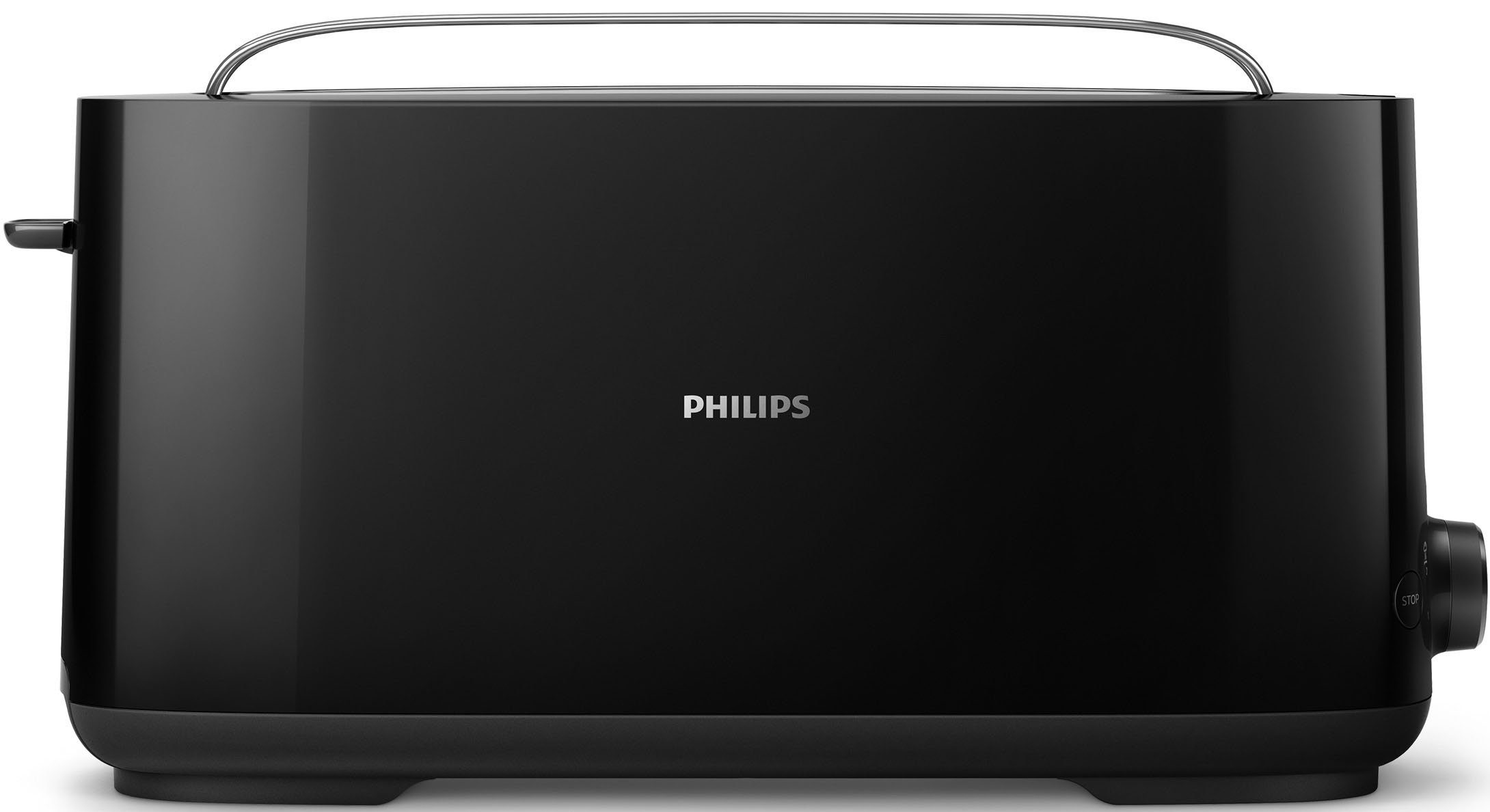 Philips Toaster HD2590/90, 1 langer Schlitz, für 2 Scheiben, 950 W, mit Aufwärm- und Auftaufunktion
