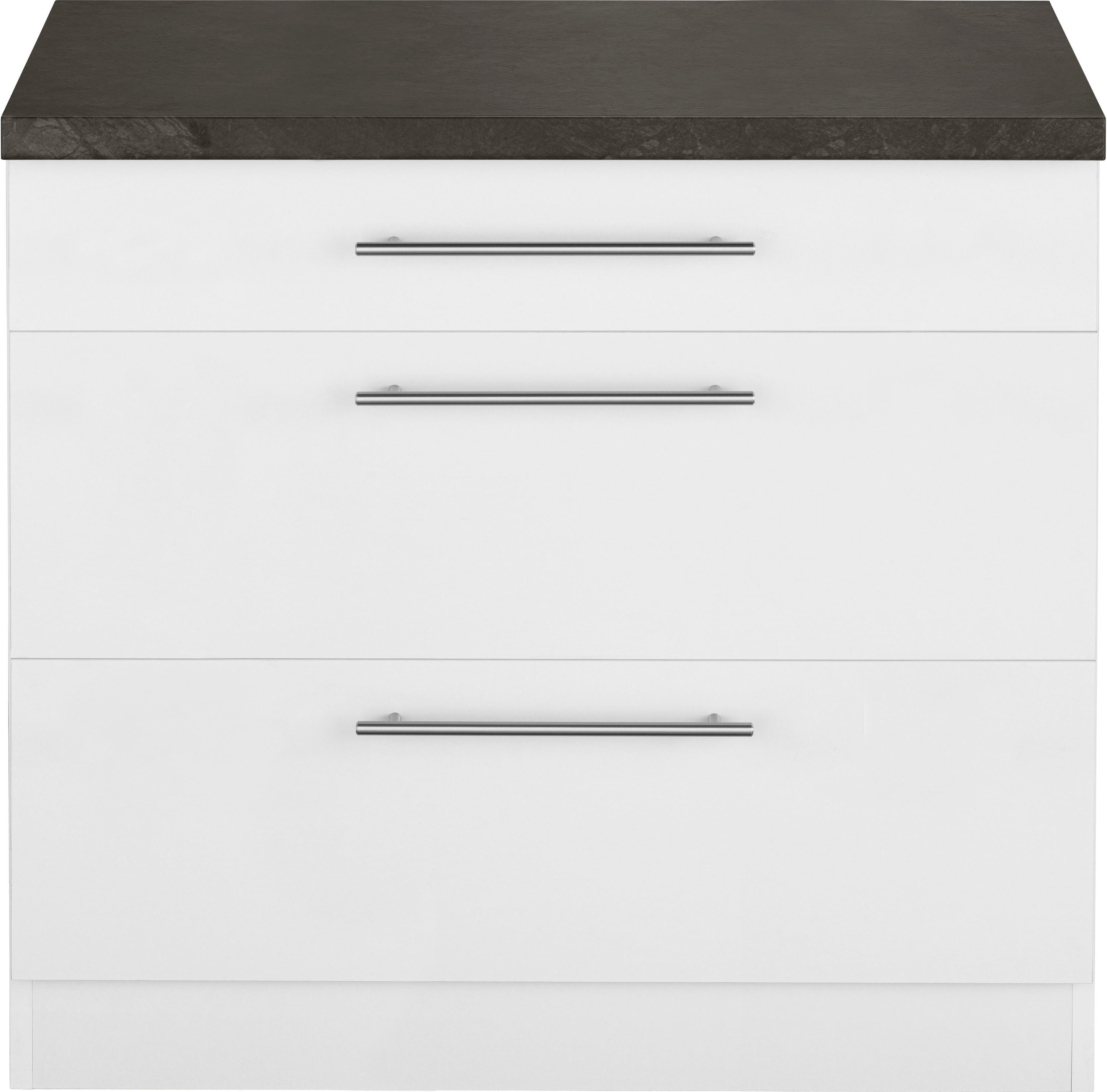 2 Unna Auszügen cm mit Unterschrank 90 breit, weiß/granit wiho Weiß | Küchen schwarz großen