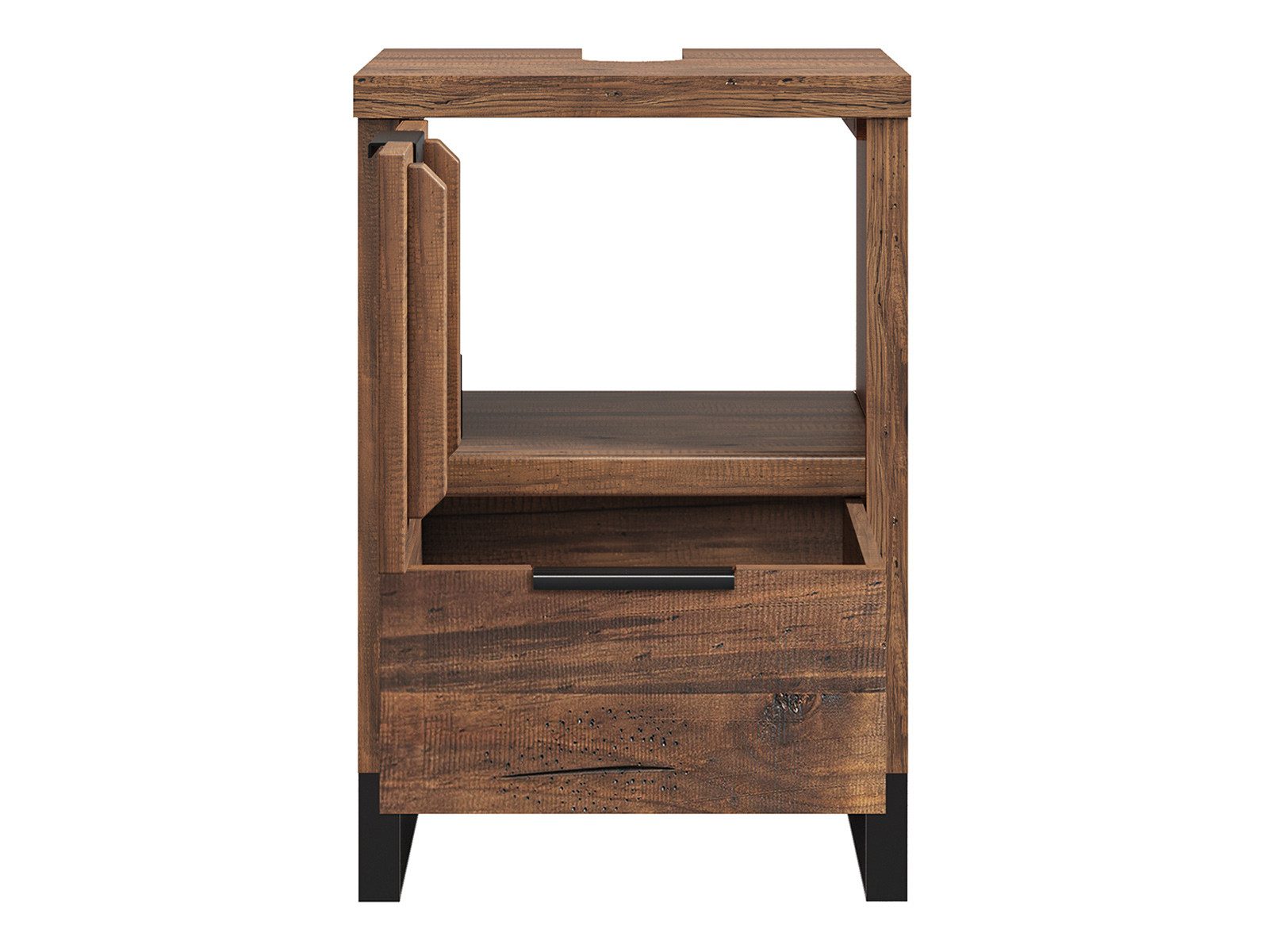 massivum Waschbeckenunterschrank Sydney Holz Pinie schmaler Badunterschrank