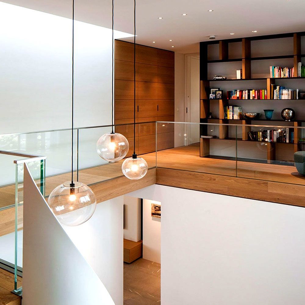 s.luce Pendelleuchte Orb Galerieleuchte 5m Abhängung Schwarz Orb/Farbverlauf Braun