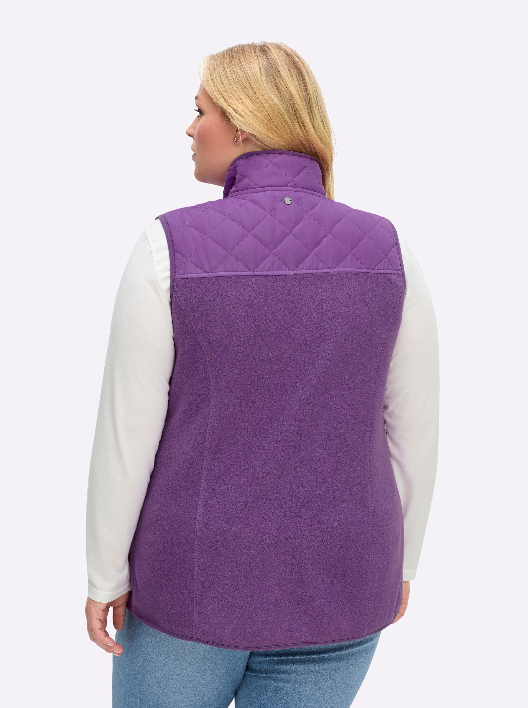 Sheego Fleeceweste Fleece-Weste Länge ca. 74 cm