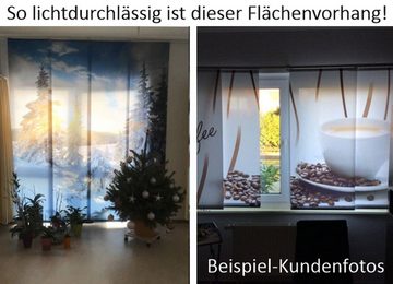 Schiebegardine Weiße Weihnacht - Deux Flächenvorhang, gardinen-for-life, Digitaldruck, Sublimationsdruck - sehr haltbar !, waschbar