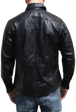 RadMasters Lederjacke Trend510 schwarz Lederhemd Hemd aus Lammnappa Leder schwarz