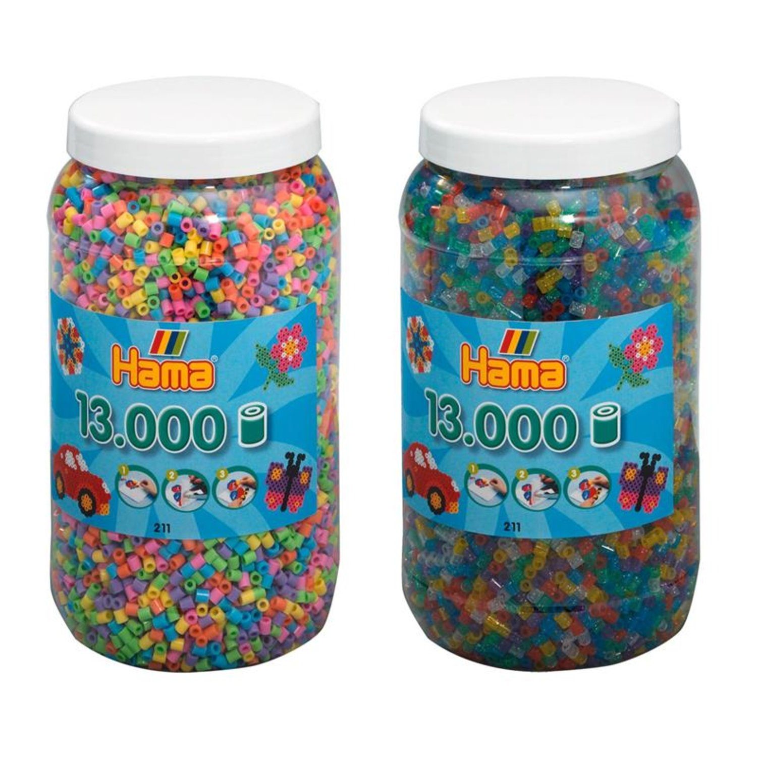 Hama Kreativset TW10377684 Bügelperlen 2er Set (2 Dosen)