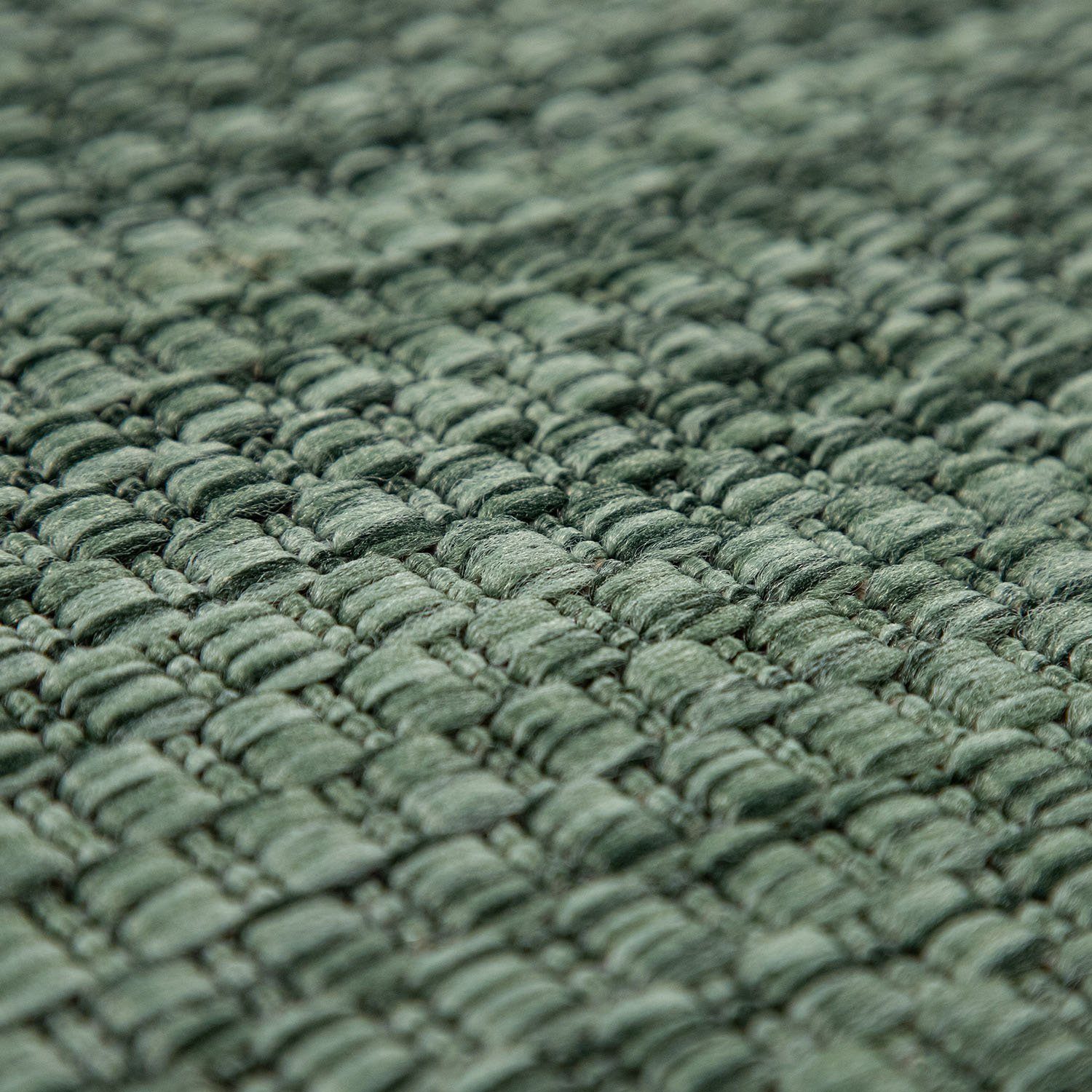 Teppich Venedig, Home grün UV-beständig, geeignet rund, Höhe: affaire, meliert, mm, Outdoor Sisal-Optik, 5 Flachgewebe