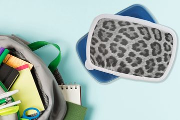 MuchoWow Lunchbox Leopardenmuster - schwarz und weiß, Kunststoff, (2-tlg), Brotdose für kindergarten, Vesperbox, Snackbox, Brotbox, Jungen