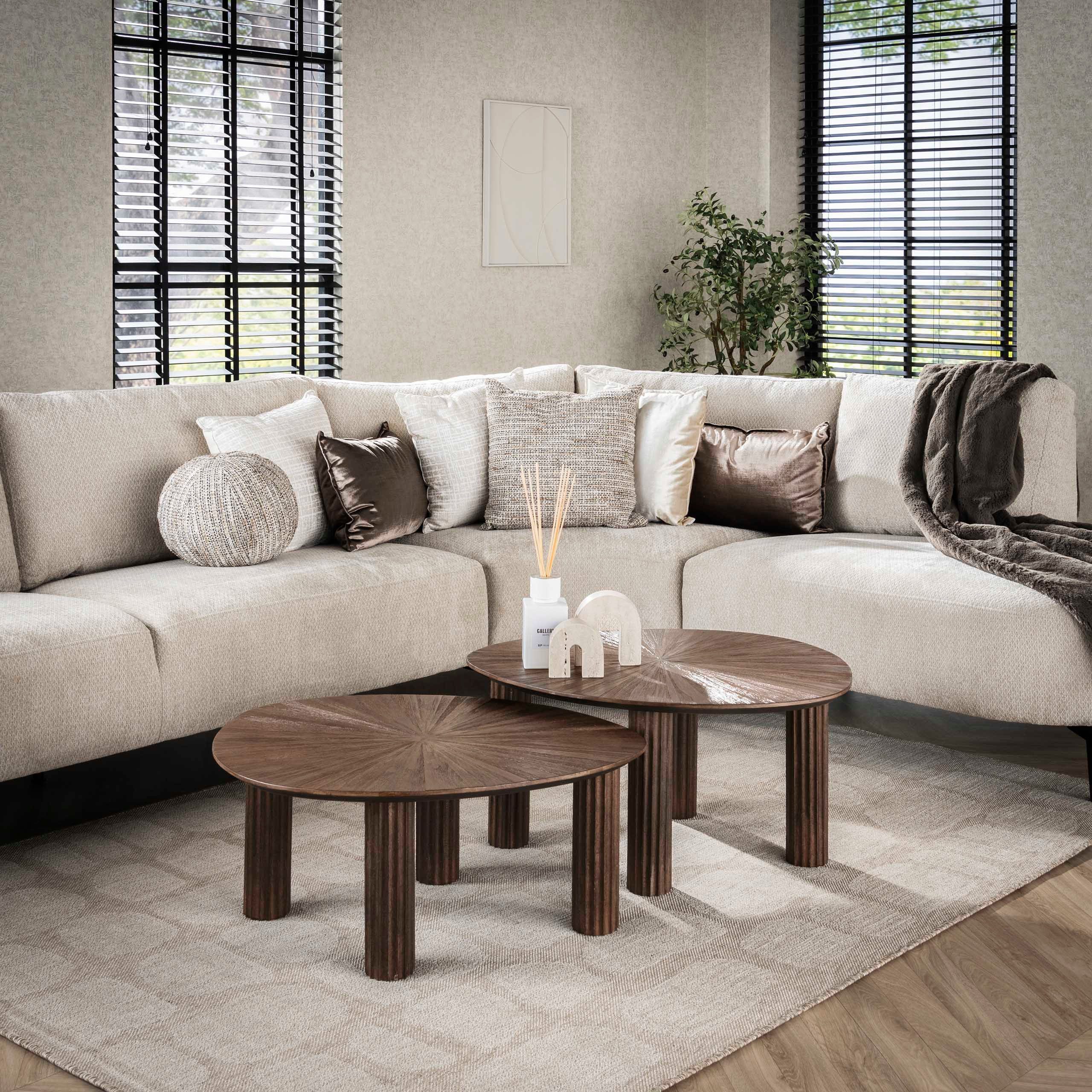 Sitheim-Europe Couchtisch Couchtisch Maya Teak dreieckig Set aus 2 / Massiv Teak Espresso (2-St., Set aus 2)