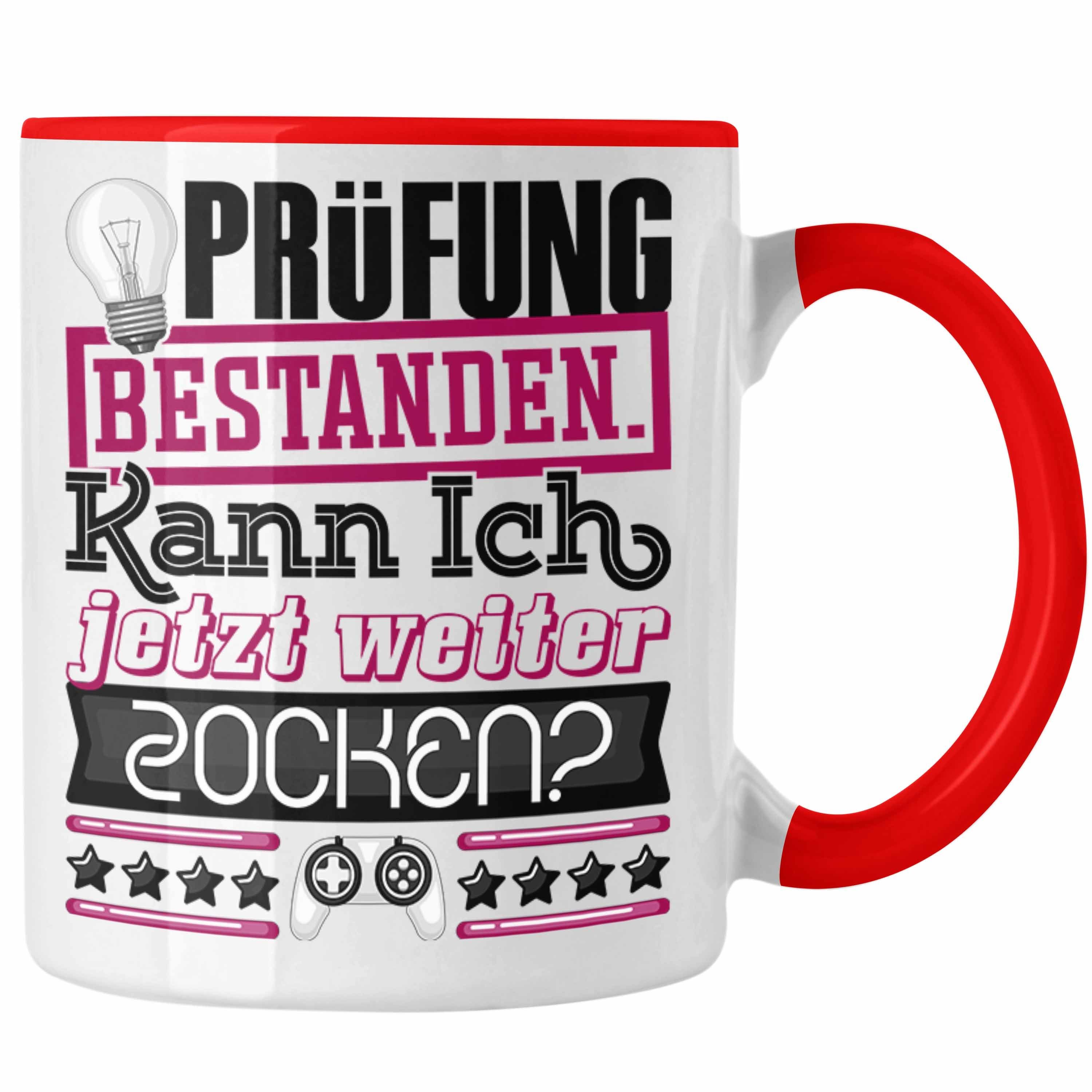 Rot Prüfung Master Bachelor Trendation Studium Geschenk Tasse Prüfung Besta Bestanden Tasse