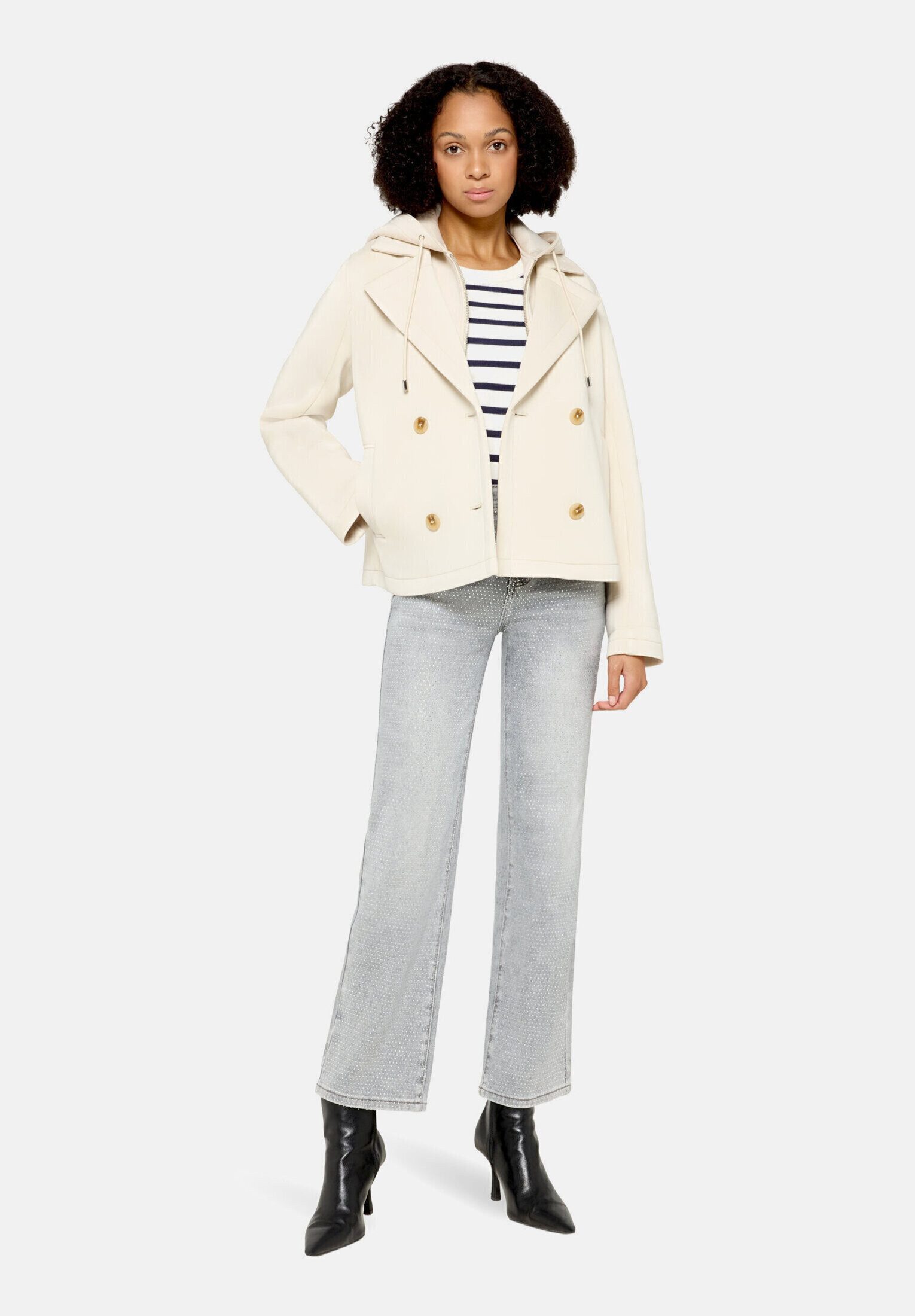 Cartoon Winterjacke Damen mit abnehmbarer Kapuze