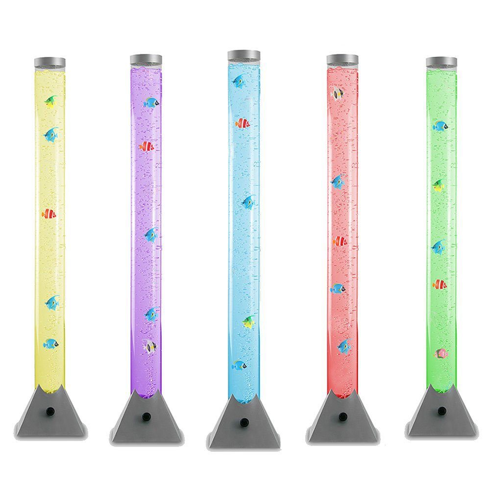 etc-shop LED Stehlampe, LED-Leuchtmittel Farbwechsel, mit Wassersäule RGB-Farbwechsler verbaut, fest LED Deko-Fischen fünf Sprudelsäule