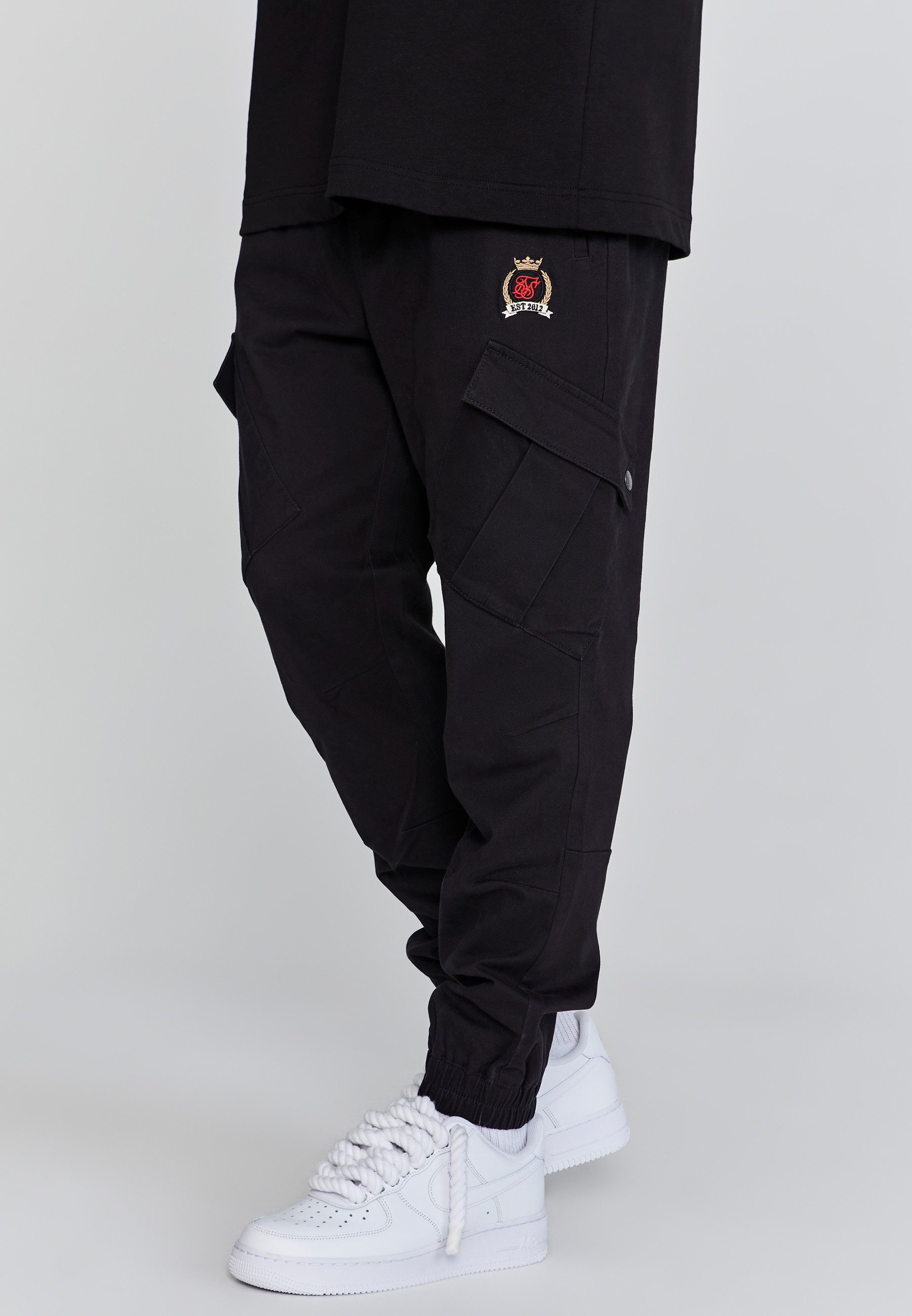 Siksilk Cargohose SikSilk Herren Schwarze Cargohose günstig online kaufen
