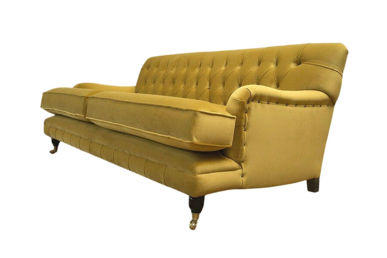 Xlmoebel Chesterfield-Sofa Elegantes Chesterfield-Sofa aus Leder und Textil mit hohem Sitzkomfort, 1 Teile, Hergestellt in Europa