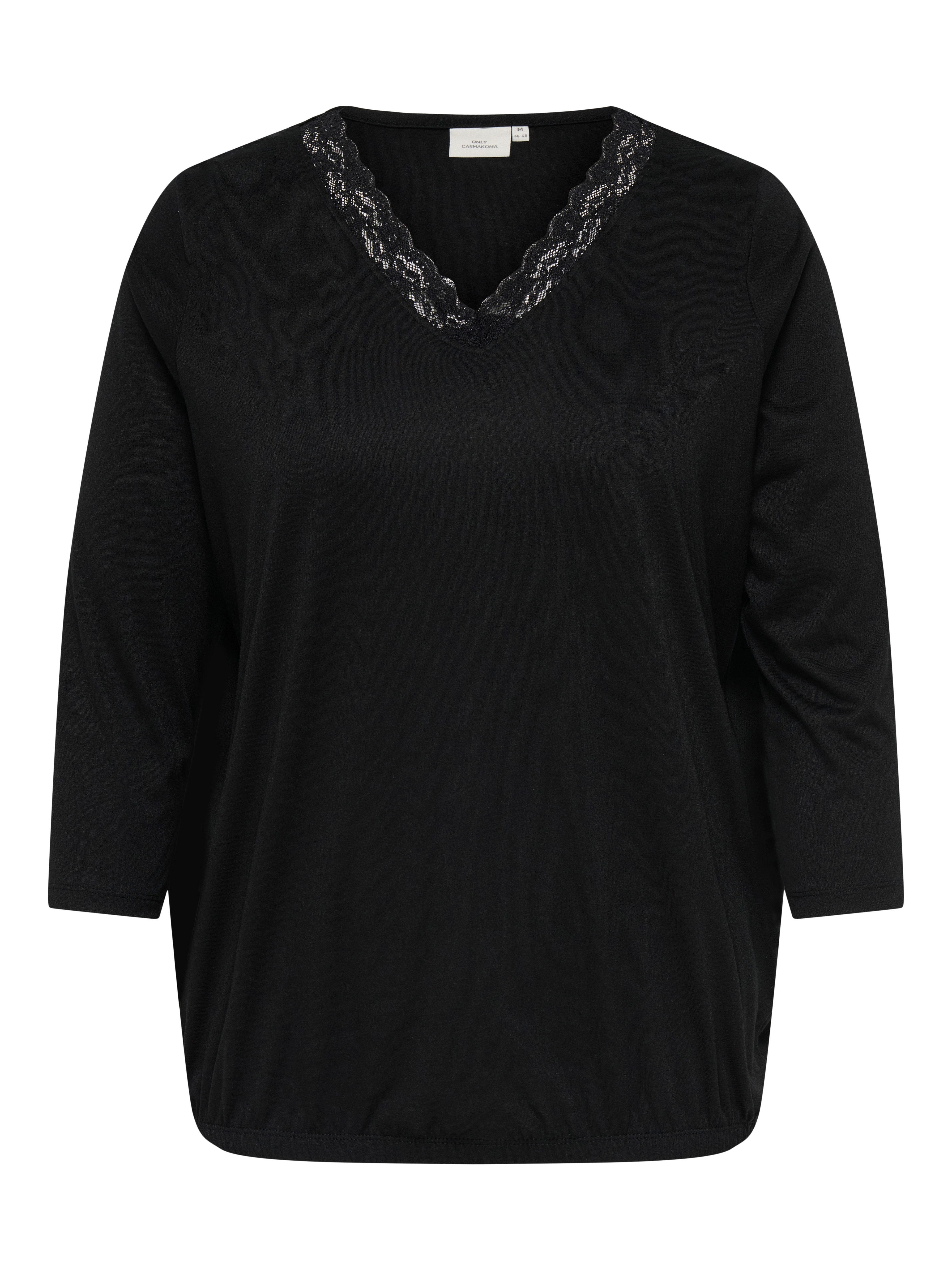 ONLY CARMAKOMA Langarmshirt CARJULIA LACE V-NECK 3/4 TOP JRS günstig online kaufen