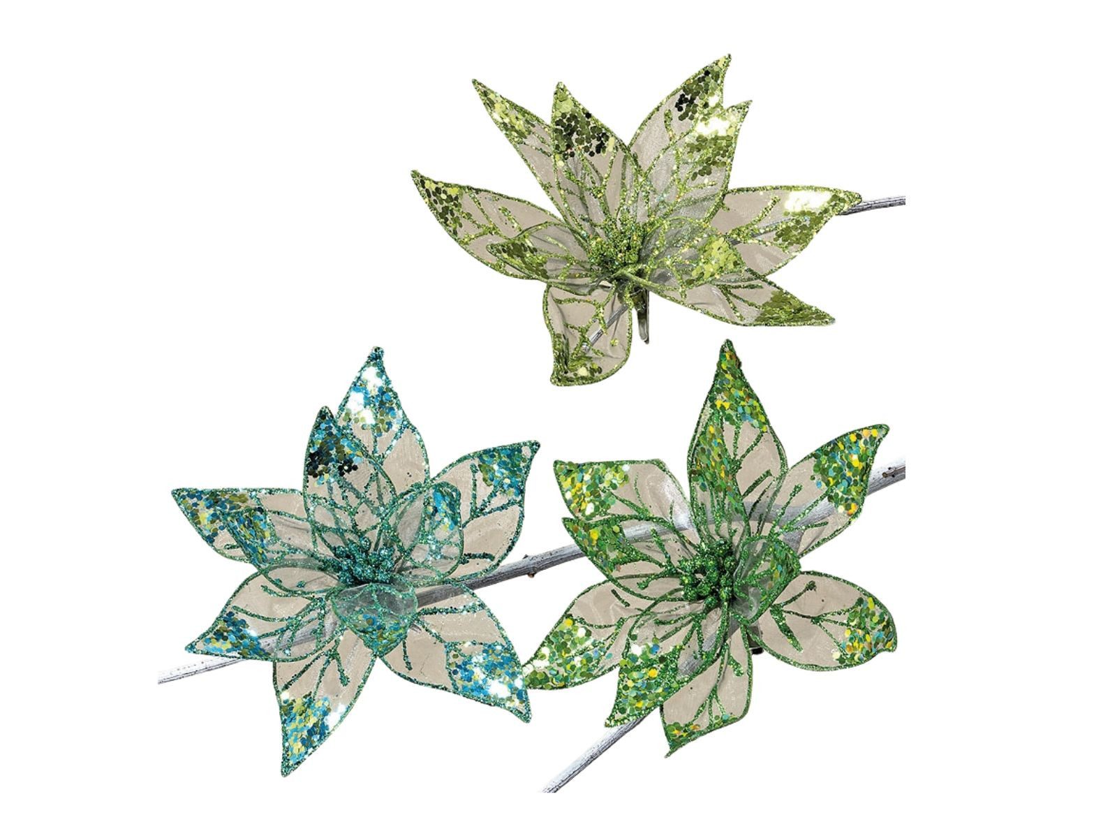 BOLTZE Dekofigur Teona Blume mit Clip grün sortiert 20 cm (1 Stück)