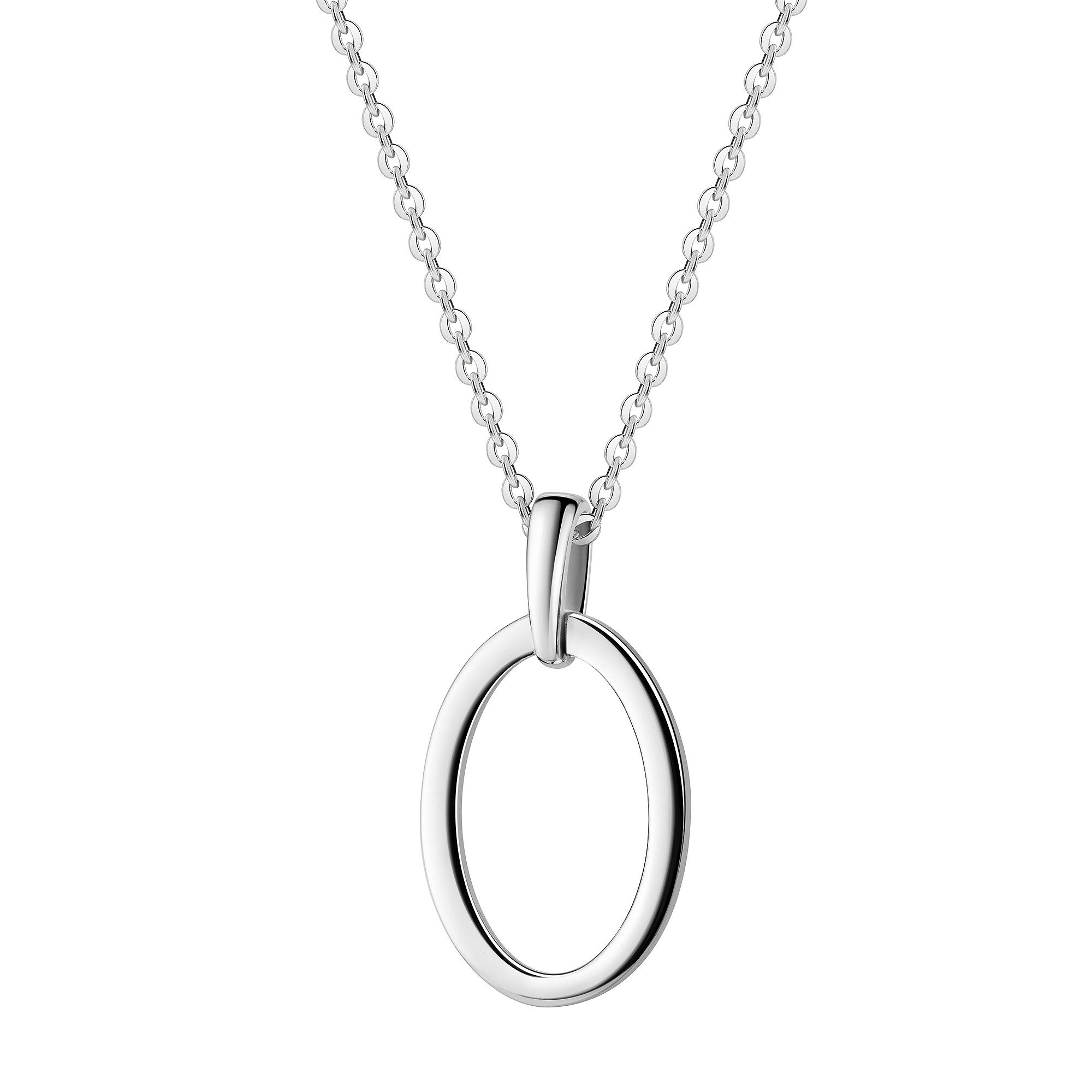Firetti Kette mit Anhänger Geschenk Silber 925 Halsschmuck Halskette Ankerkette ovale Form