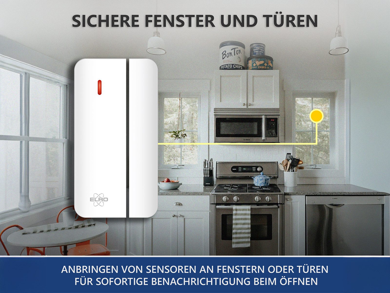 Elro Fenstersensor für ELRO AS98S Home2 Alarm Fensteröffnungsmelder (Türlalarm & Fensteralarm für Wohnung oder Haus Funk Überwachungssystem)