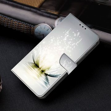 CLM-Tech Handytasche für Samsung Galaxy A55 5G Hülle - Tasche aus Kunstleder Klapphülle (Lotus Lampe, Handyhülle mit Standfunktion - Wallet Flip Case inklusive Kartenfächer), - Cover Etui mit Magnetverschluss - Galaxy A55 5G Schutzhülle