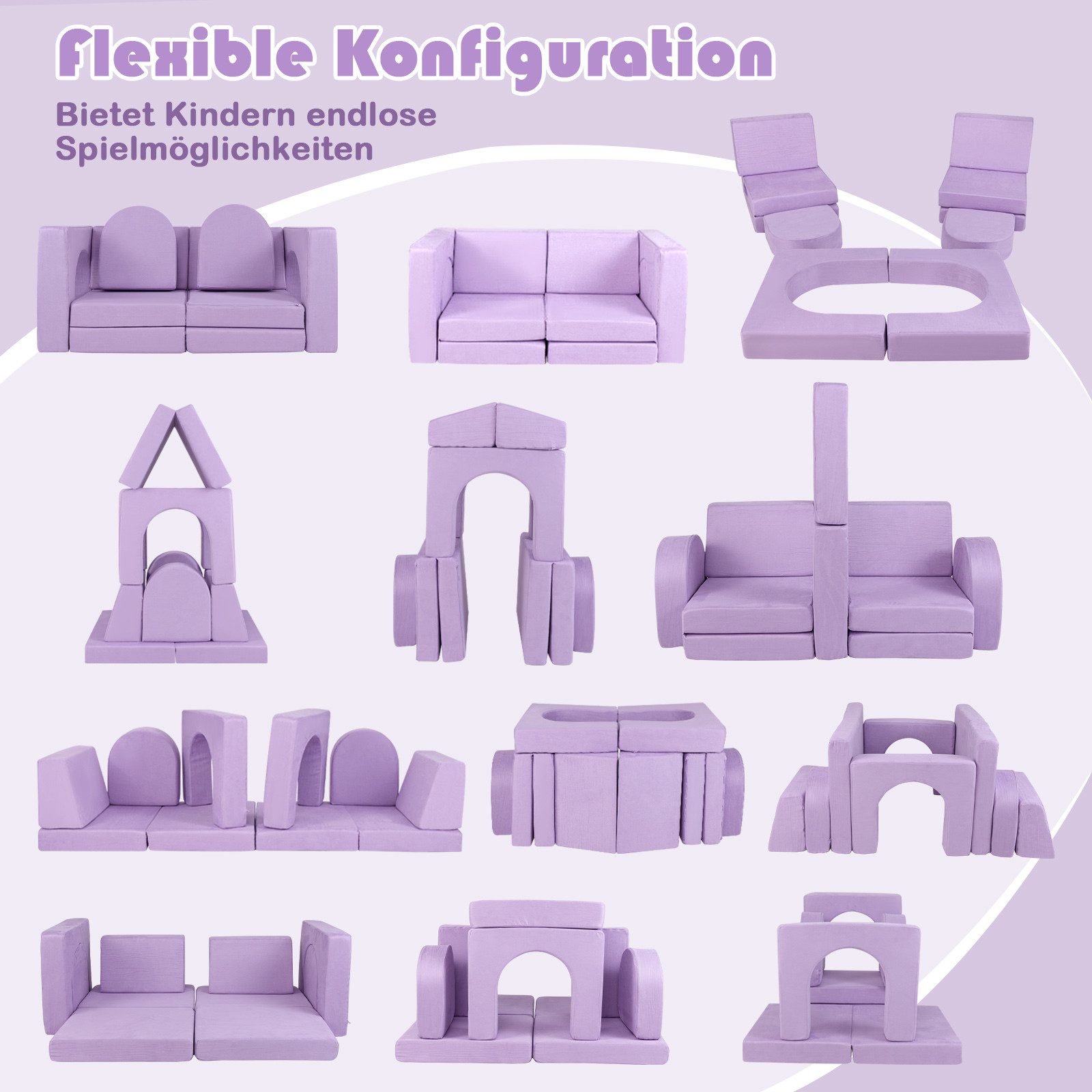 COSTWAY Kindersofa, 8-teilig Modulares Spielsofa aus günstig online kaufen