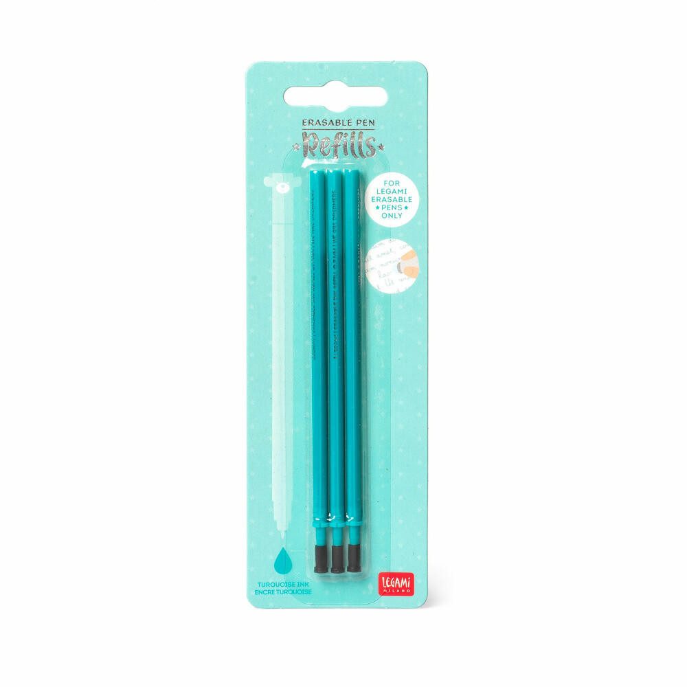 Legami Gelschreiber Erasable Pen Refills Turquoise 3er Set