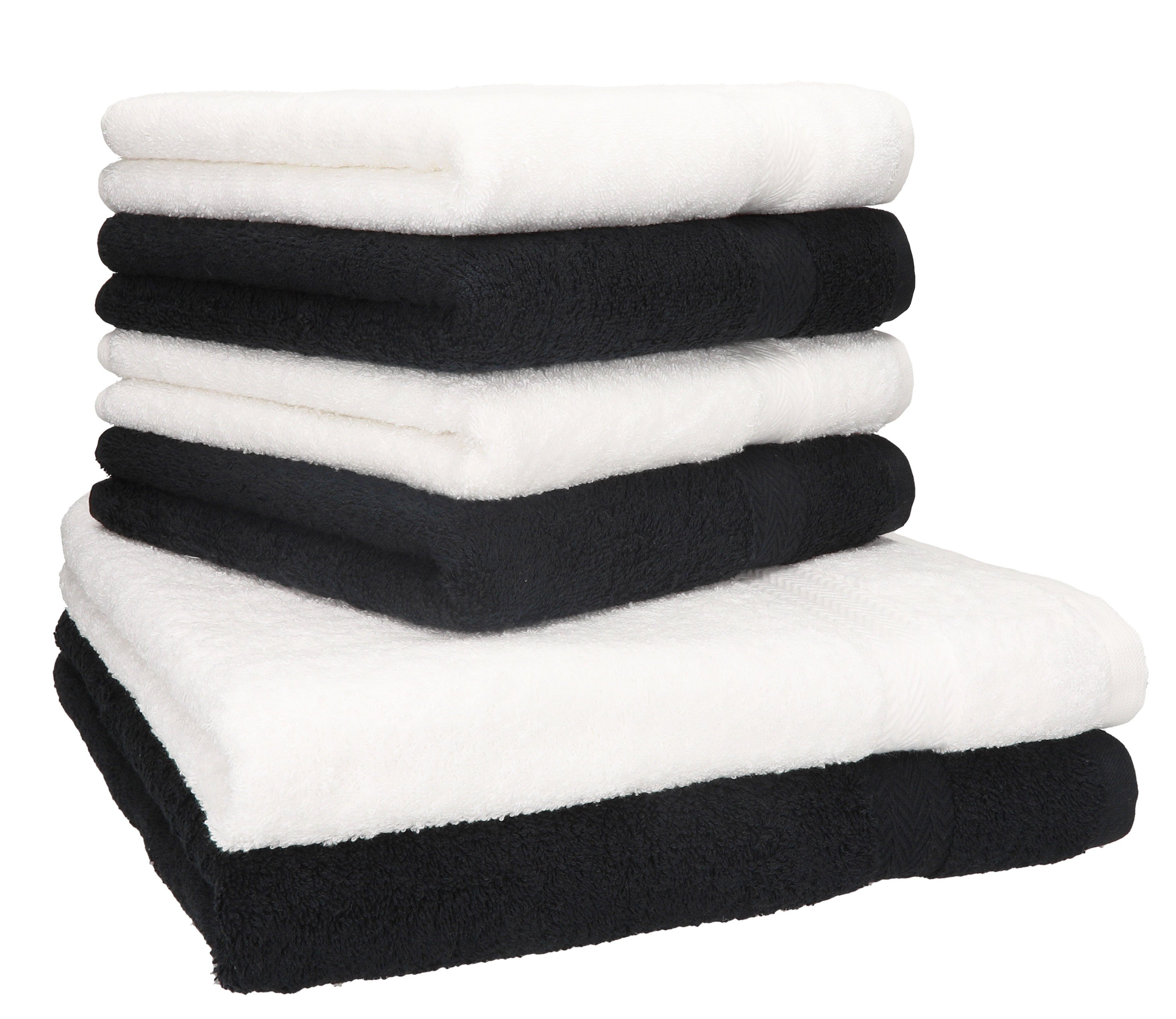 und schwarz 6-TLG. Betz 6-tlg), Handtuch-Set Handtuch 100% Farbe Baumwolle, (Set, weiß Set Premium,