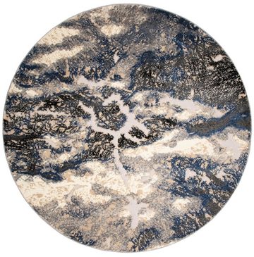 Teppich Dario, my home, rund, Höhe: 12 mm, angenehme Haptik, modernes Marmor-Design, Wende - Teppich, weich