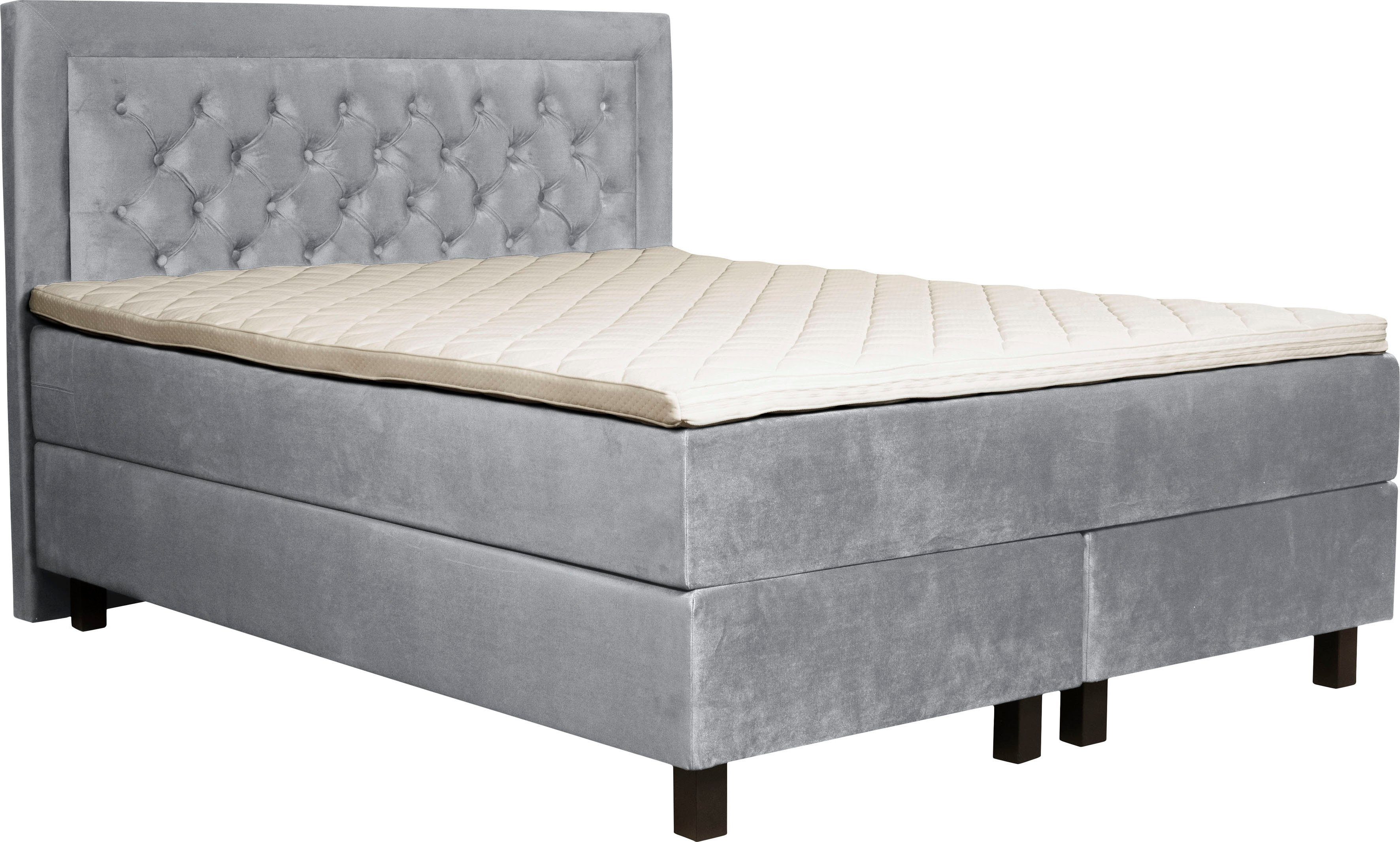 Home affaire Boxspringbett Jeanne, inkl. Topper mit Taschen-Federkernmatratze