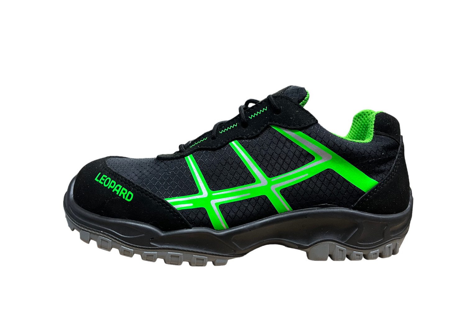 LEOPARD LEOPARD Herren Sicherheitshalbschuh E0435 schwarz/neongrün Arbeitsschuh