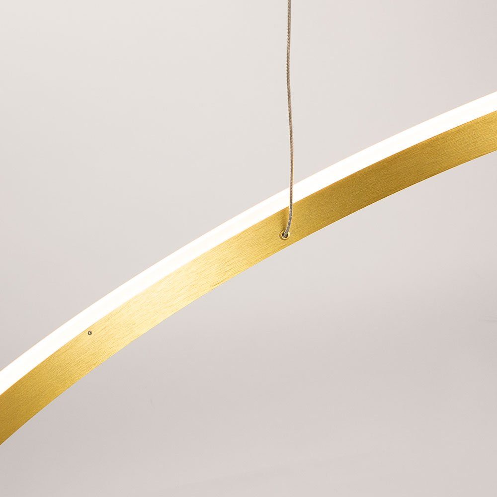 s.luce Pendelleuchte LED direkt Gold, 5m Ring oder indirekt Warmweiß 120 Pendelleuchte Abhängung
