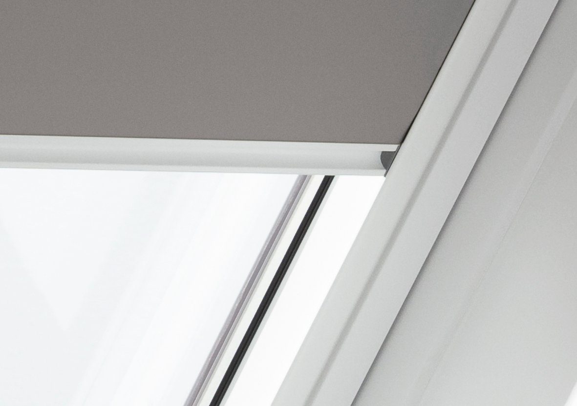 Verdunklungsrollo DKL in VELUX, grau 0705SWL, & VELUX »Pick Click!«, Führungsschienen, verdunkelnd, P04