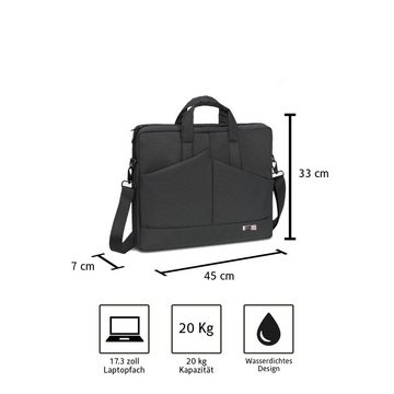 Laptoptasche AV6457 17 zoll businesstasche schwarz bordeaux Laptop bag Aktentasche, Laptopfach bis 17,3 Zoll wasserdichtes design Businesstaschen