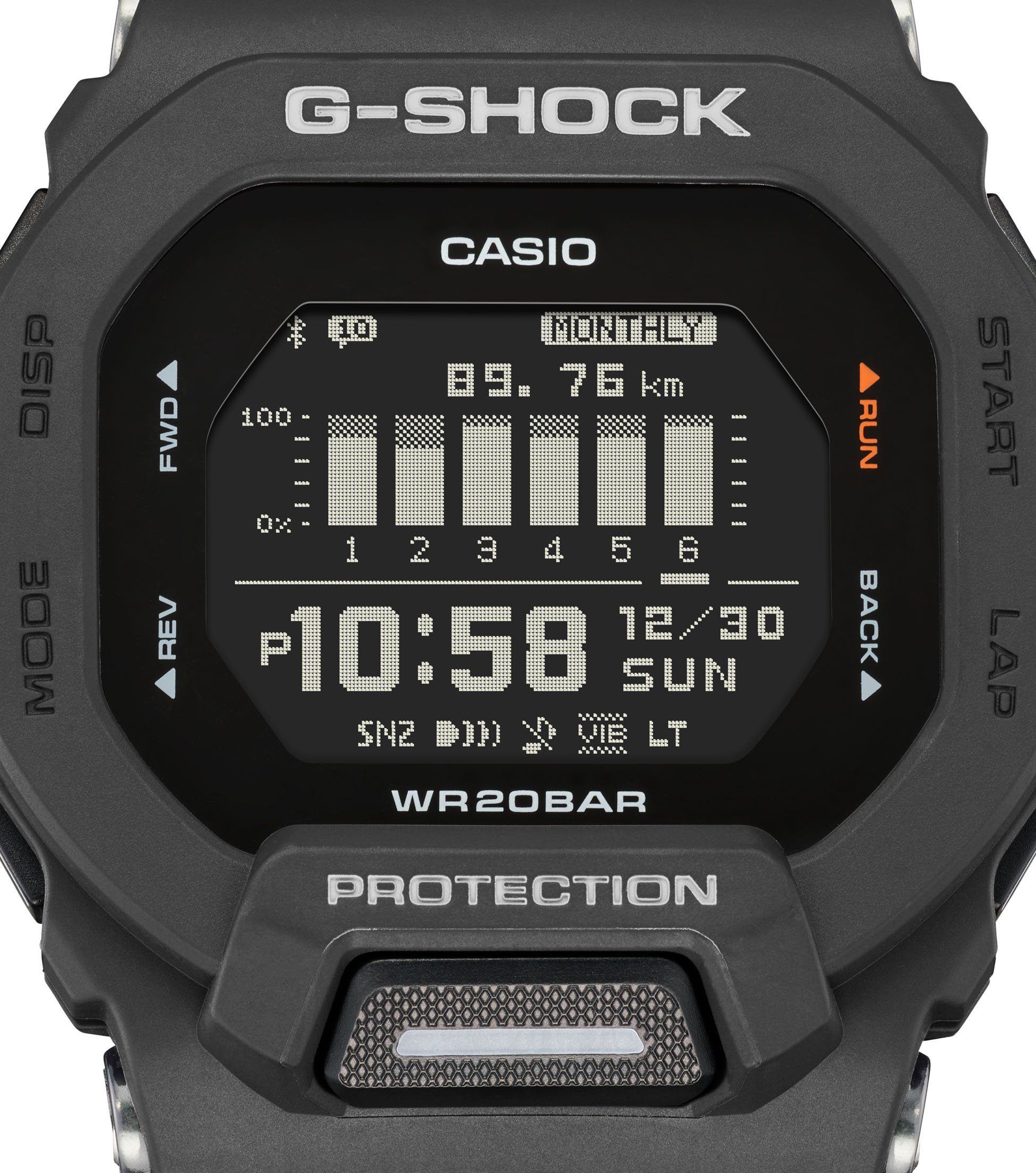 CASIO G-SHOCK GBD-200 Smartwatch, Armbanduhr, Herren,Bluetooth,Schrittzähler,bis 20bar wasserd.,digital schwarz