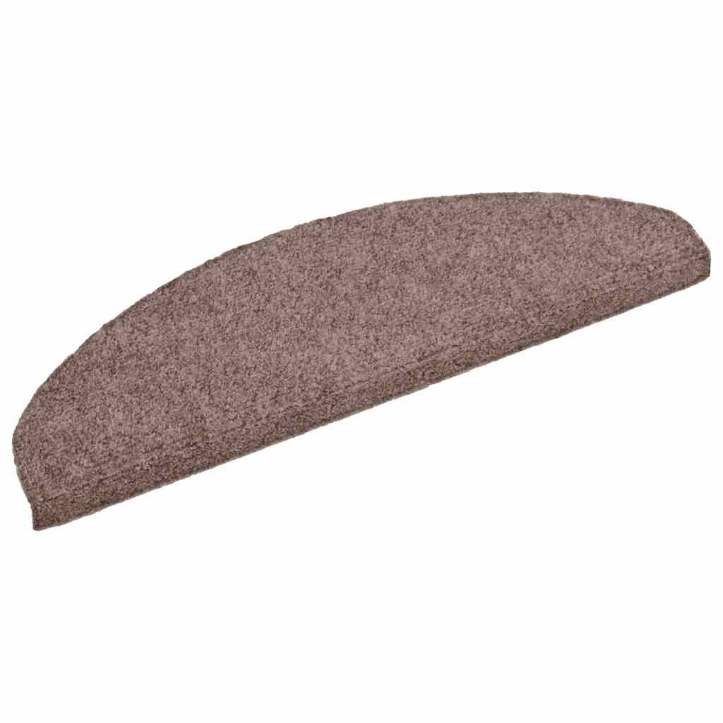vidaXL Stufenmatte Stufenmatten Selbstklebend 5 Stk. 65x21x4 cm Hellbraun Halbrund Groß, Andere, Höhe: 4 mm