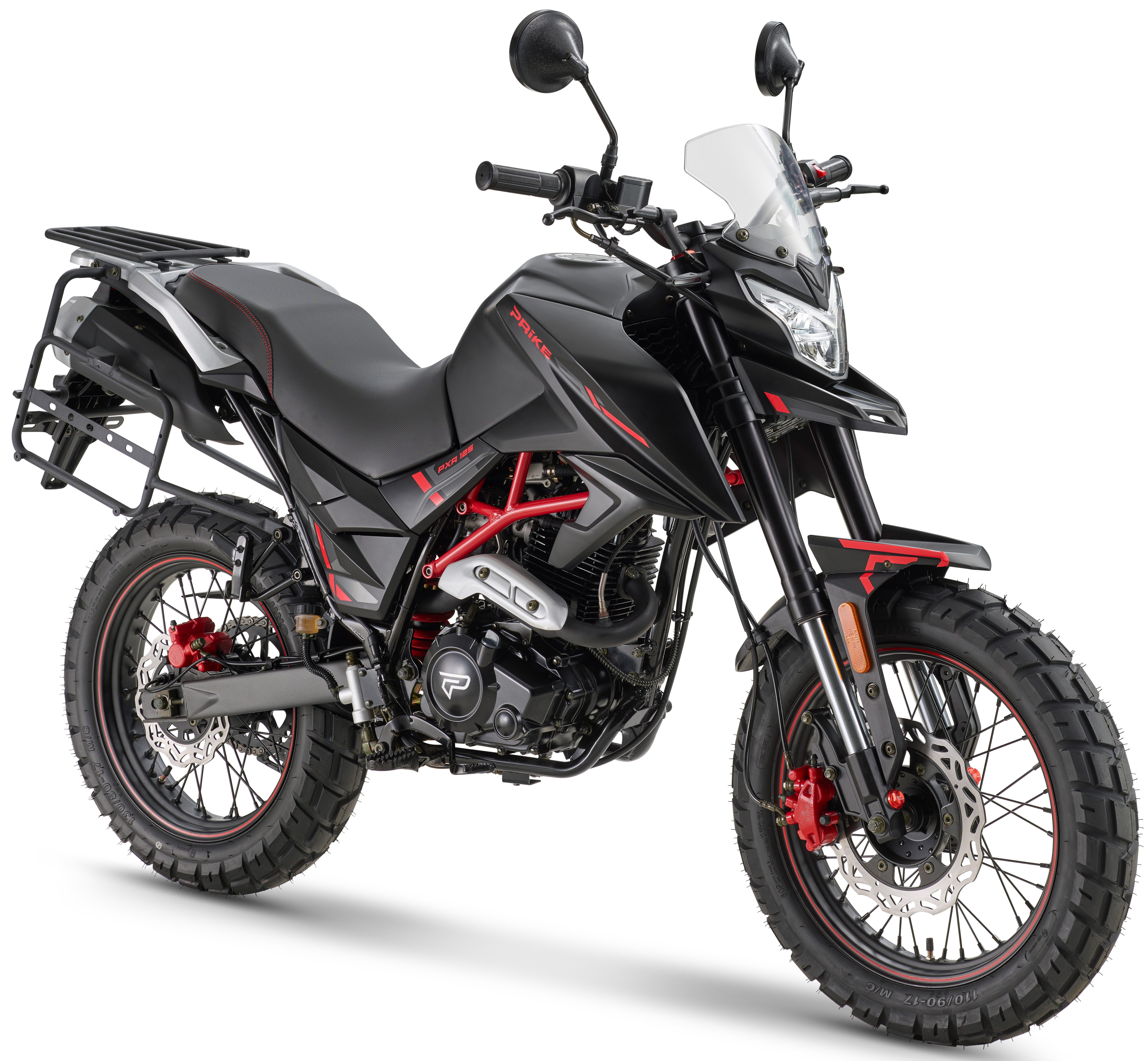 PRIKE Motorrad PXA 125 Adventure, E5+, 124 ccm, 85 km/h, Euro 5+, 7,3 kW, 9,9 PS, CBS, 125er Reise-Enduro, digitales Cockpit