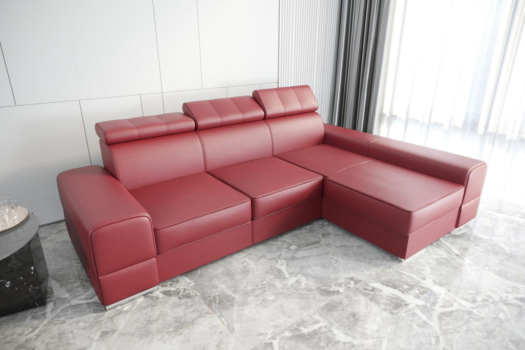 JVmoebel Ecksofa Designer Beiges Ecksofa L-Form Luxus Couch Wohnzimmer Möbel Neu, Made in Europe Rot