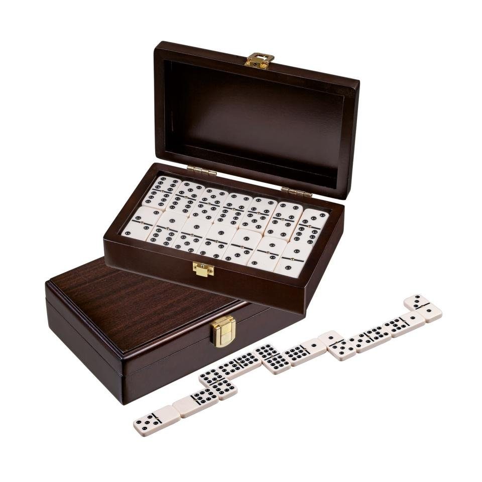 Philos Spiel, Domino - Doppel 9 - Walnussoptik - 55 Spielsteine