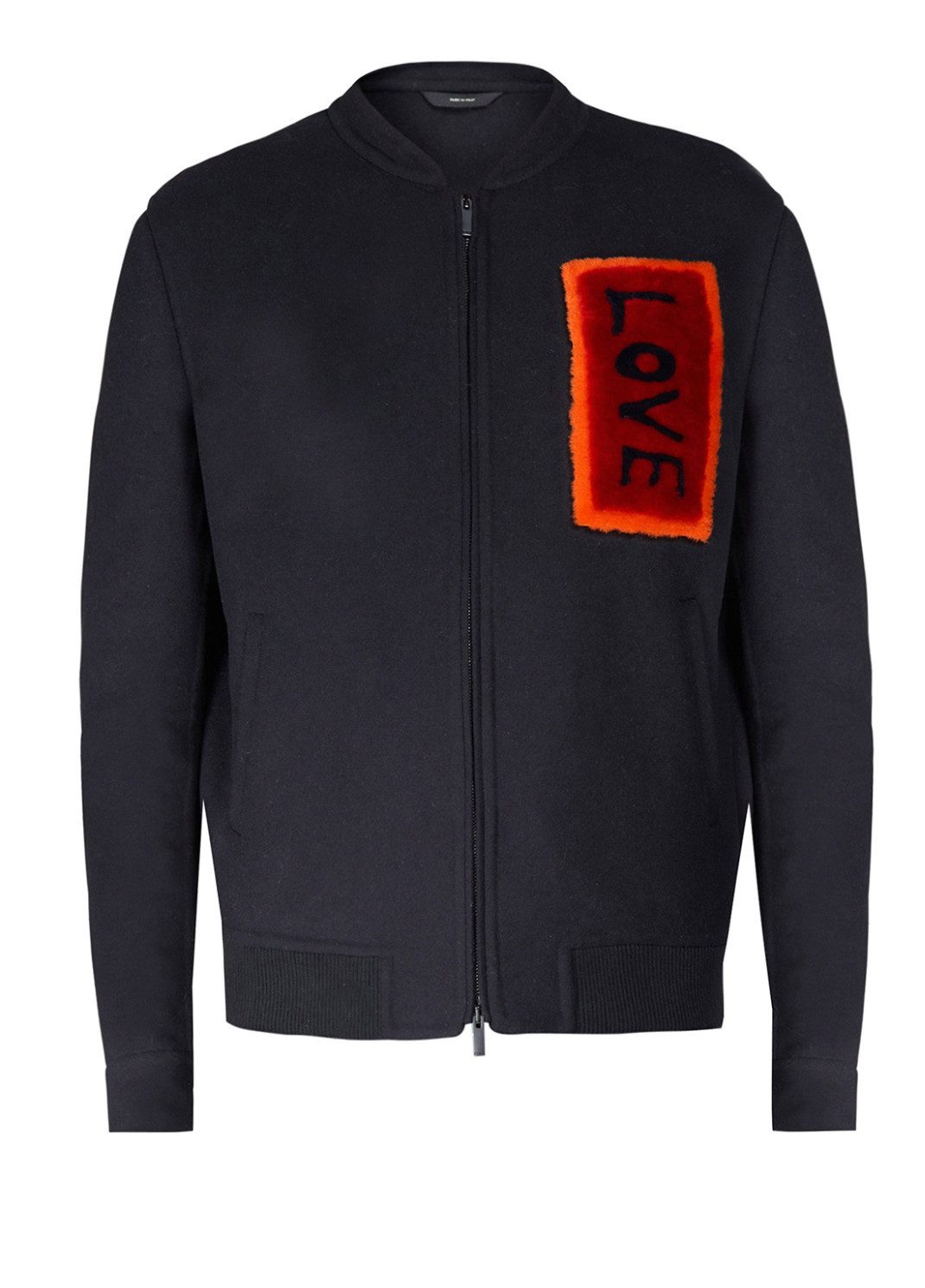 FENDI Bomberjacke Retro Love Vintage Jacke Abnehmbare Patches, elastischer Bund und elastische Bündchen