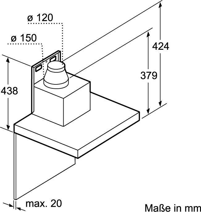 NEFF Wandhaube D65BMP5N0 Serie N 70 D65BMP5N0, 60 cm breit