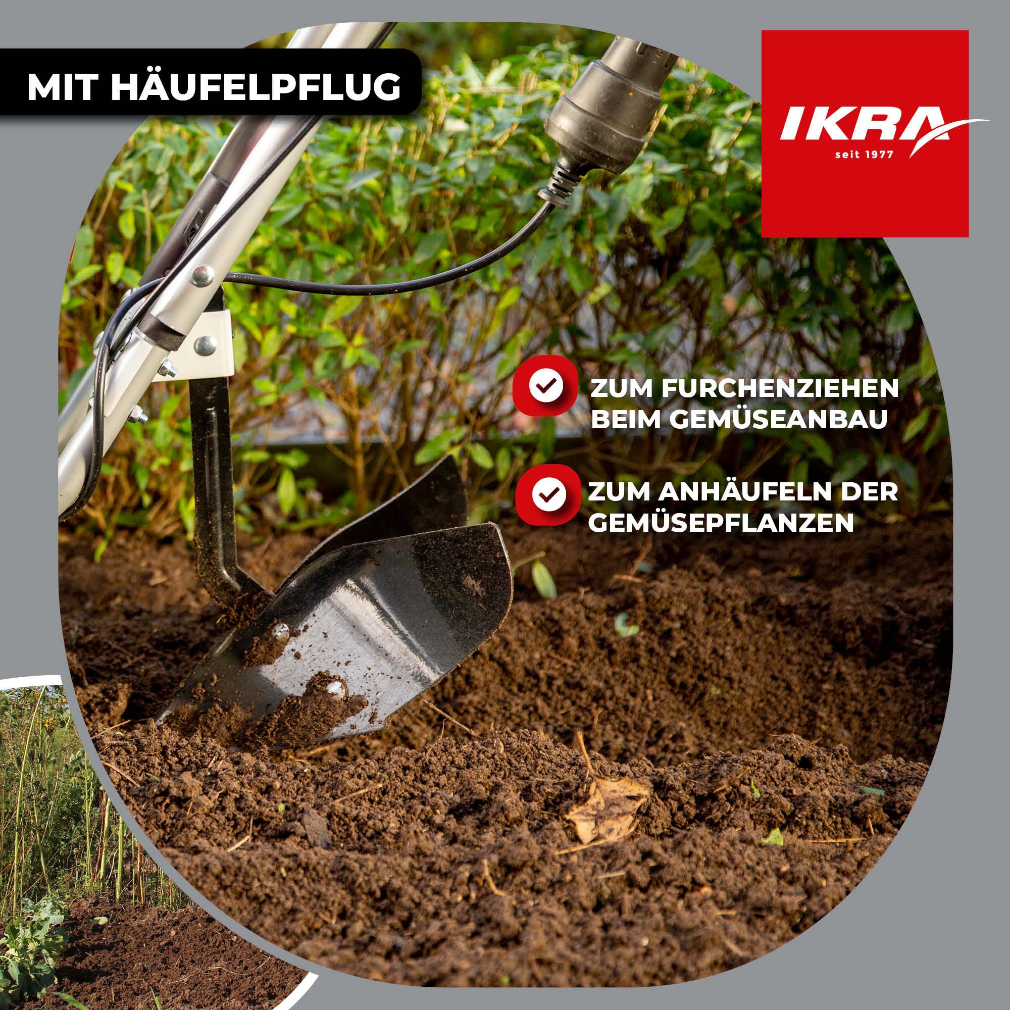 ikra GmbH Elektromotorhacke IEM 1500, 45 cm Arbeitsbreite, flexible Arbeitsbreite (32-45 cm), 1500 Watt – Bild 5 von 5