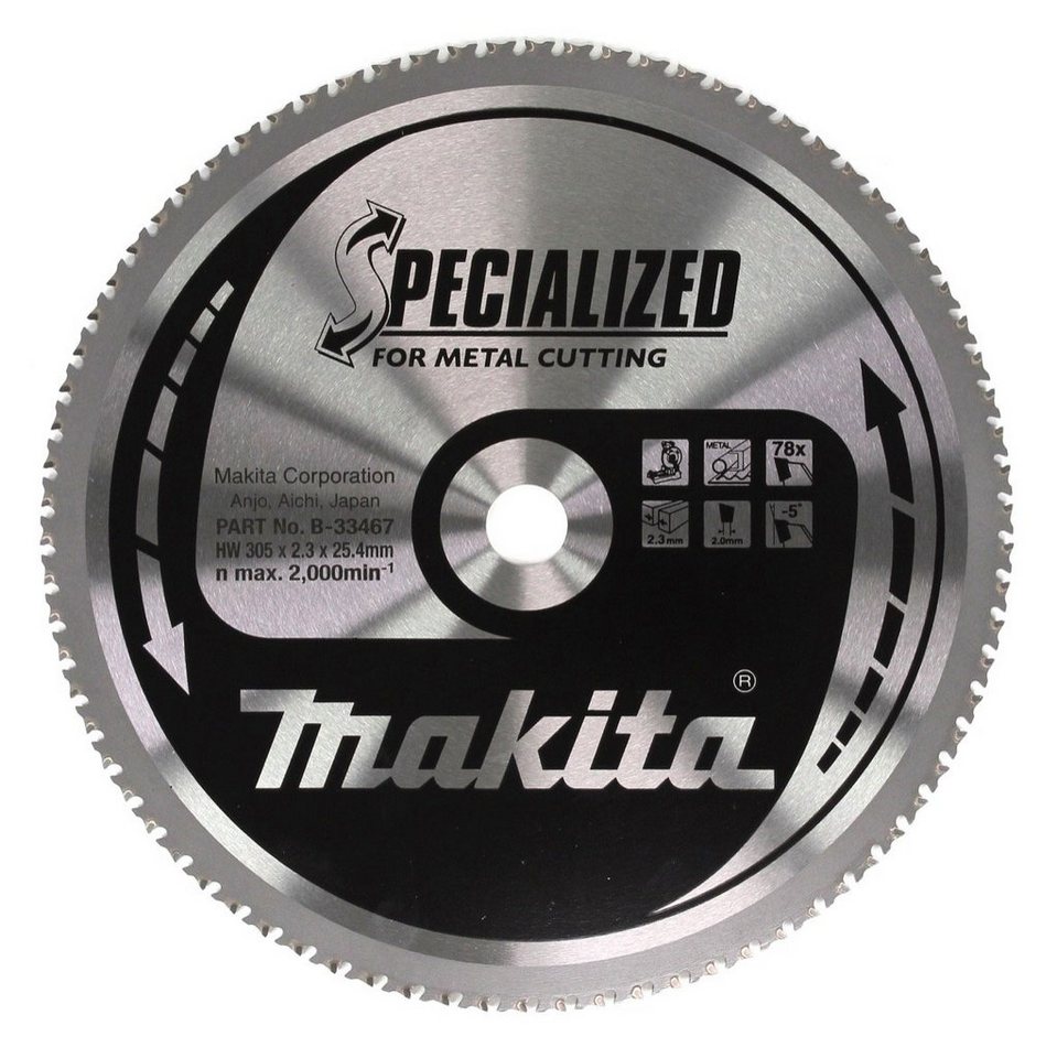 Thumbnail - Makita Kreissägeblatt SPECIALIZED Kreissägeblatt für Metall 305 x 25,4 x 2,3 mm 78 Zähne