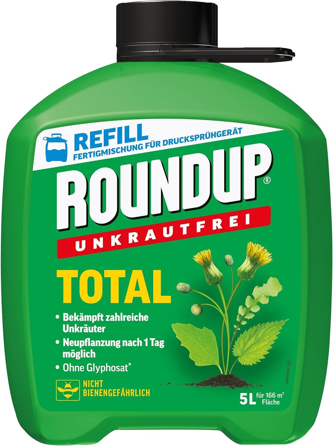Unkrautbekämpfungsmittel Roundup Unkrautfrei TOTAL, 5 L Fertigmischung