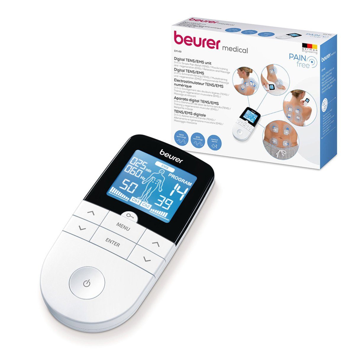 BEURER Gesichtsmassagegerät Beurer TENS/EMS Muskel- und Nervenstimulations-Elektrostimulator weiß