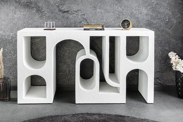 riess-ambiente Konsolentisch ART AMBIENTE 120cm weiß (Einzelartikel, 1-St), Flur · Beton · mediterran · eckig · schmal · modern · Rundbogen-Design