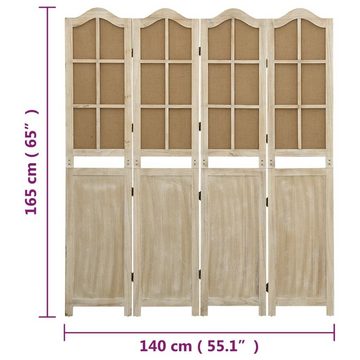 vidaXL Raumteiler 4-tlg. Raumteiler Braun 140x165 cm Stoff, 1-tlg.