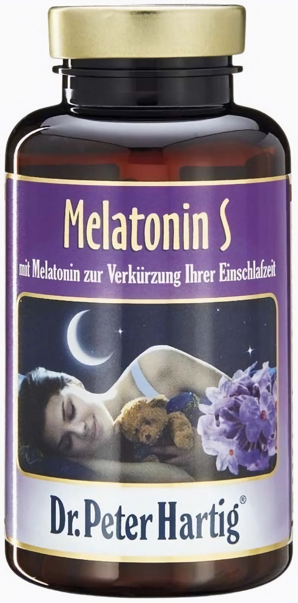 Dr. Peter Hartig Melatonin S, fördert das Einschlafen, gesunder Schlaf, Lavendelpulver Kapseln, 120 Kapseln, 4-Monats-Vorrat, à 68 g
