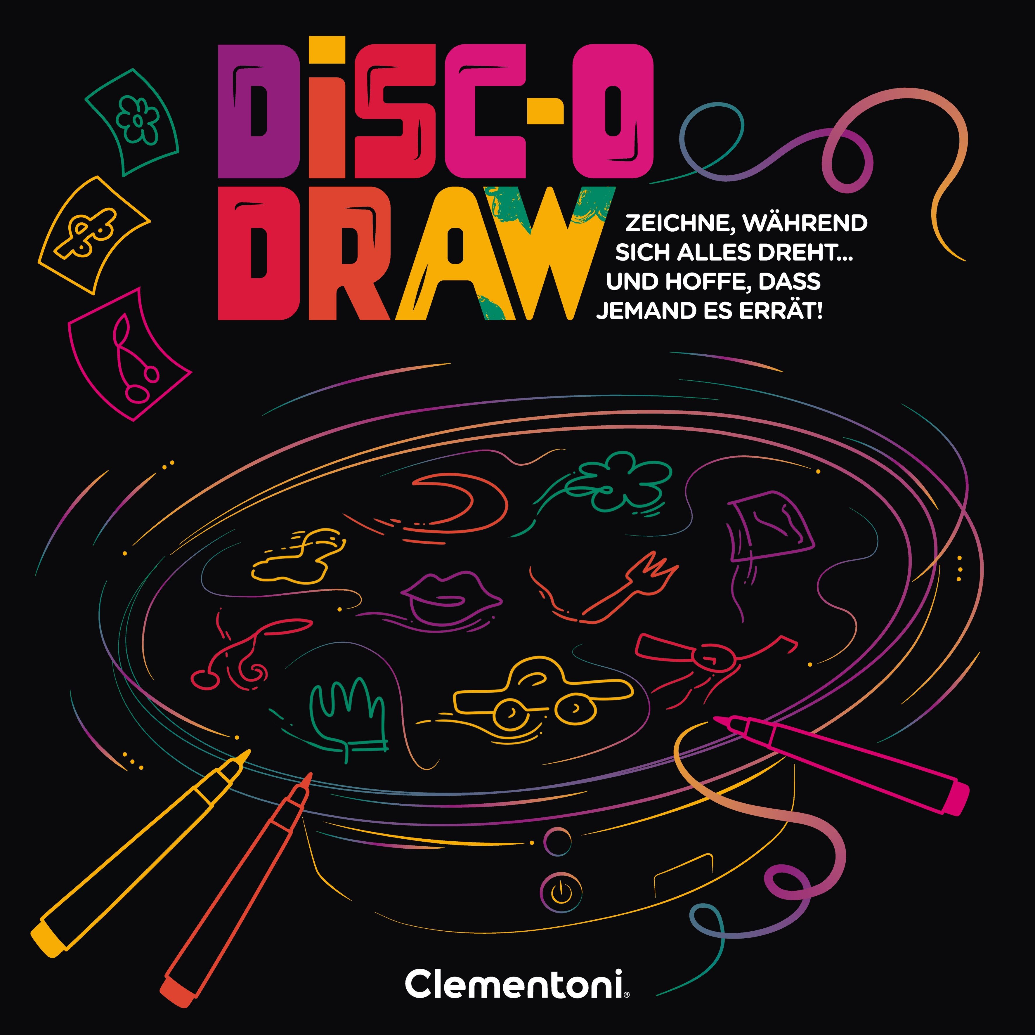 Clementoni® Spiel Disco Draw - Wer hat den Dreh raus?, Familienspiel