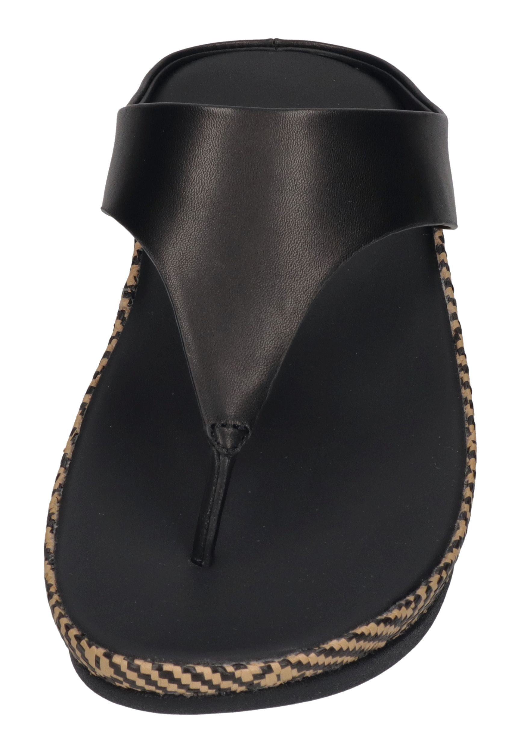 Fitflop LULU LUX GRAPHIC-WEAVE LEATHER TOE-POST SANDALS Zehentrenner Black